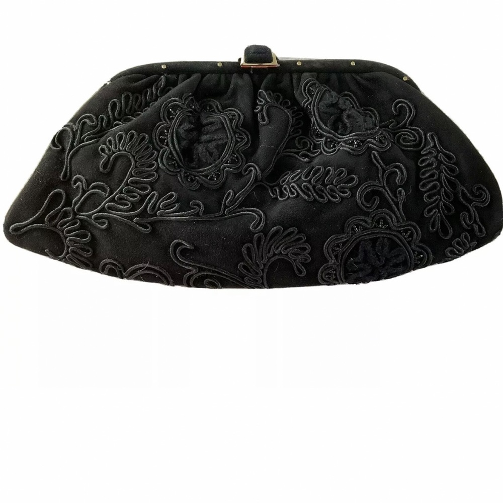 Vintage Ralph Lauren Black Suede Clutch Bag